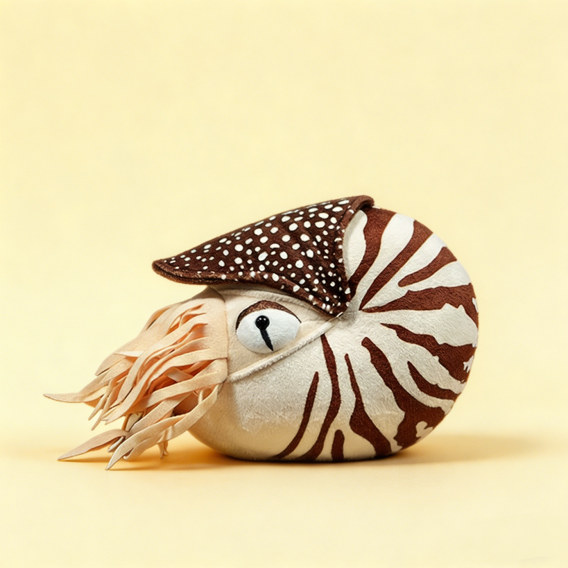 Cute nautilus shell plush side – soft weird stuffed animal OddyPals