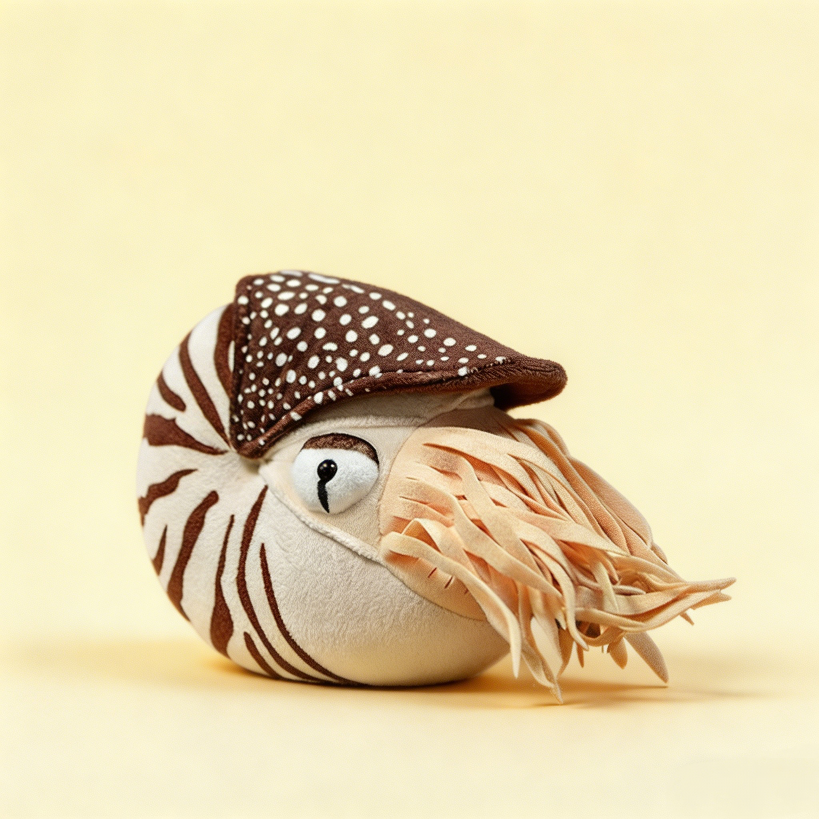 Cute nautilus shell plush side view – soft weird stuffed animal OddyPals