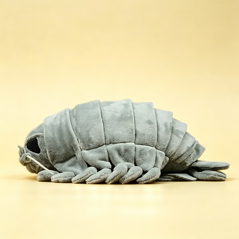Giant isopod stuffed animal side view 2– cute weird plush OddyPals