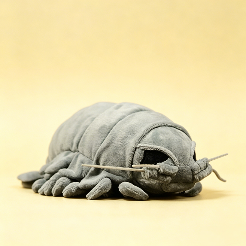 Giant isopod stuffed animal side view – cute weird plush OddyPals