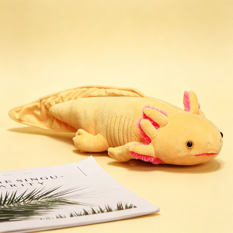 Lottie the axolotl plush toy – cute yellow stuffed animal by OddyPals